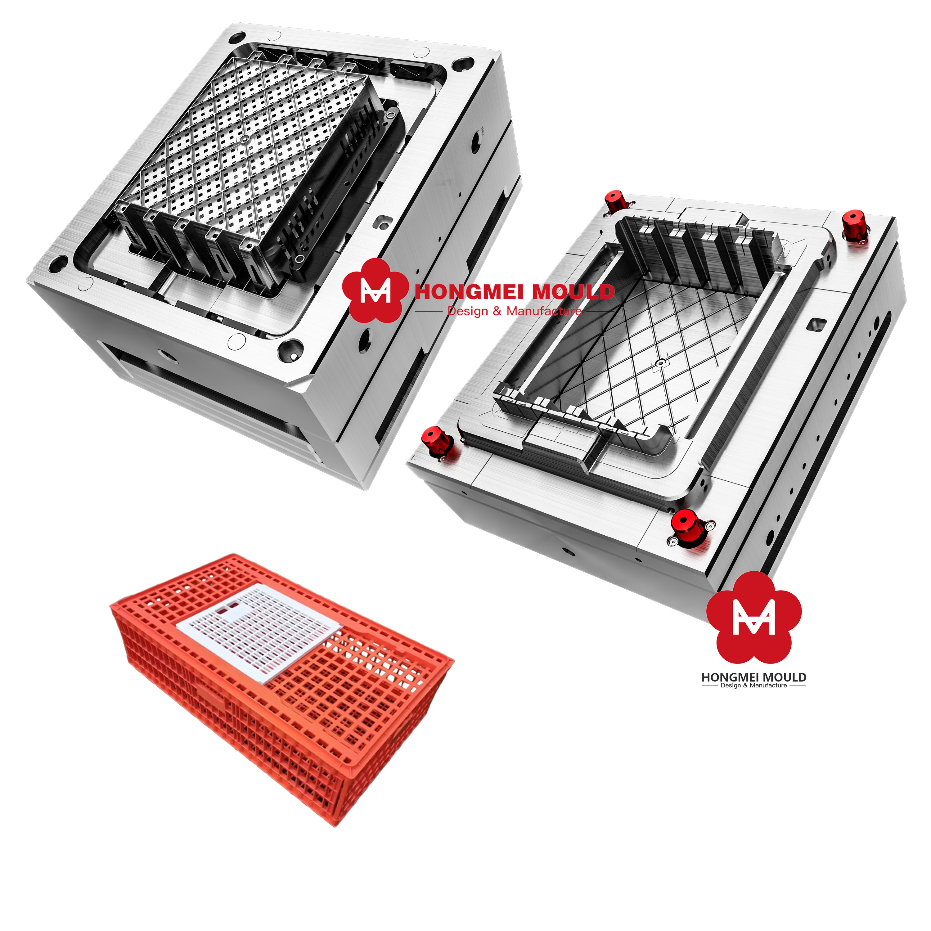 How Plastic Chicken cage Rabbit cultivation feed cage box injection mould making?