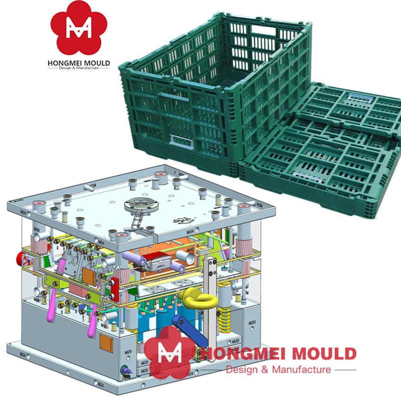 Foldable Turnover Basket Injection Mold