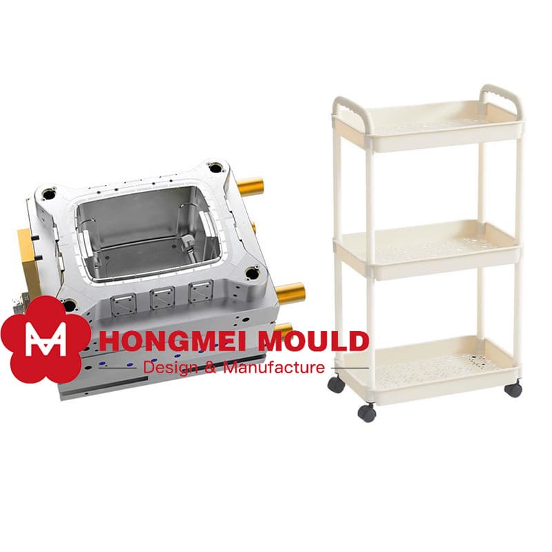 Household rolling organizer shelf mould